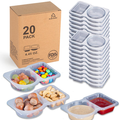 20 Sets Condiment Snack Container with Lids