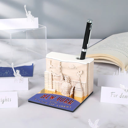 Statue of Liberty 3D Art Memo Pad