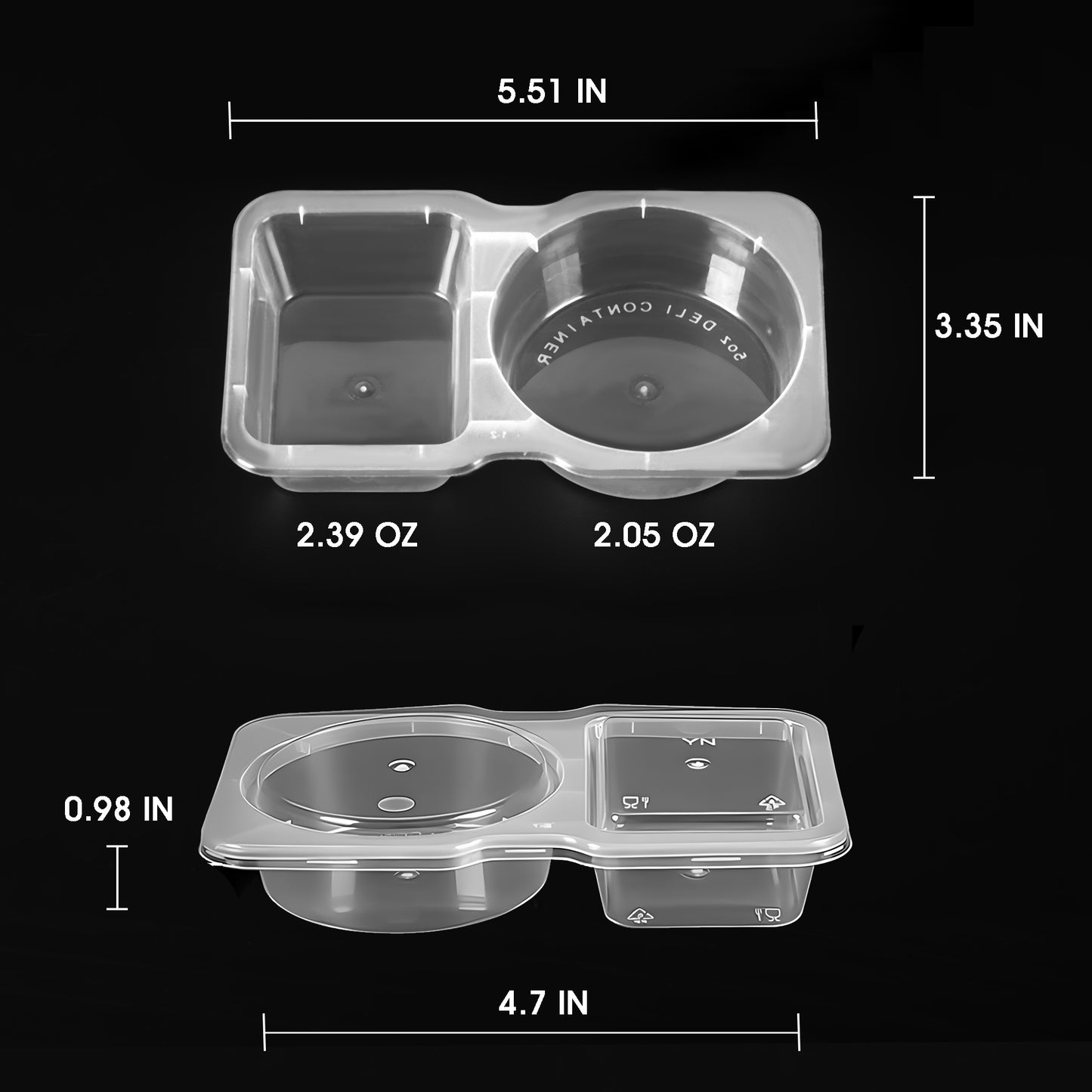 10 Sets Condiment Snack Container with Lids